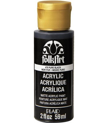 Plaid FolkArt Acrylic Paint - Pure Black 2oz